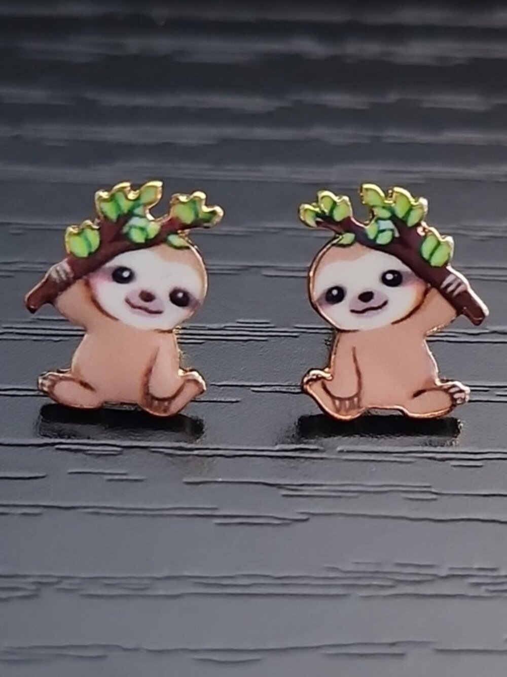 Absolutely adorable sloth stud earrings